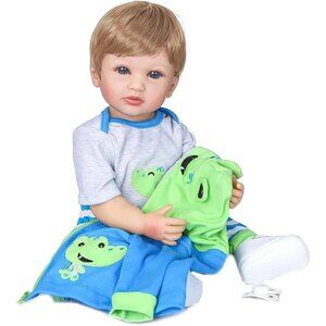 22 Inch Reborn Baby Doll Real Newborn Toddler Boy Doll Silicone Vinyl Anatomical